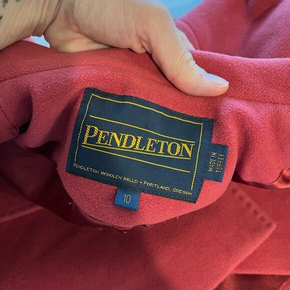 Pendleton Pink 100% Lambswool Long Button Front Peacoat Winter Coat - Picture 3 of 15